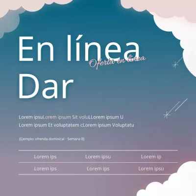 Tema de iglesia con ilustración del cielo en degradado azul-violeta