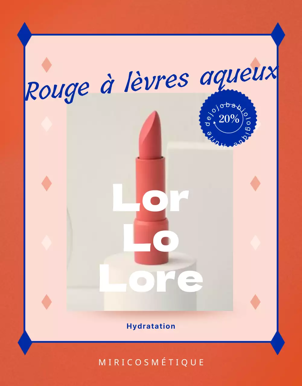Promouvoir les rouges à lèvres vibrants avec des accents de couleur rose-orange
