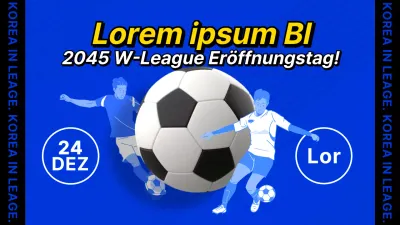 Fußballliga-Eröffnungsspiel mit einem Fußball-Illustrationskonzept in kühlen Blautönen
