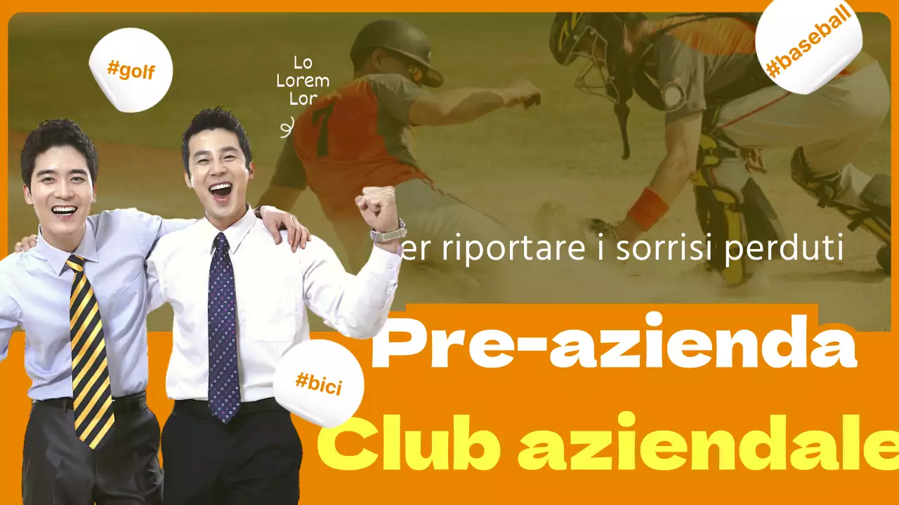 Arancione giallo tema realistico fotorealistico per la presentazione di un club aziendale