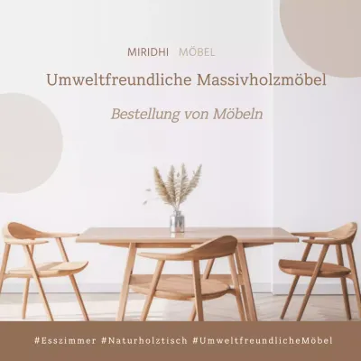 Beige Umweltfreundliche Möbel Massivholzmöbel Esstisch aus Massivholz Sensibler Essbereich Esstisch aus Naturholz