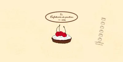 Promocione e informe a los cafés con un emotivo logotipo en marrón rojizo y amarillo pálido