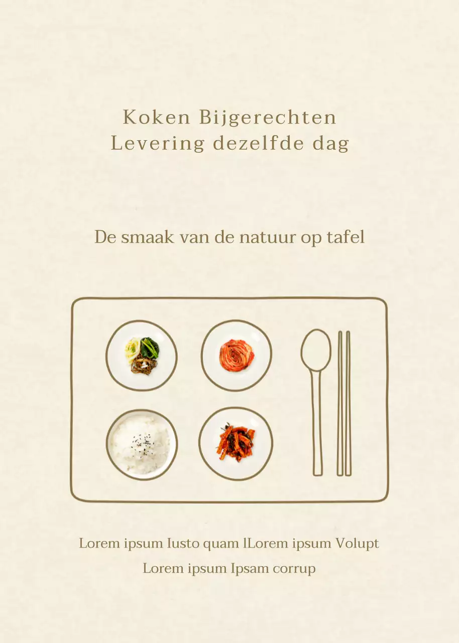 Nette bijgerechten op een beige achtergrondLevering op de dag van levering