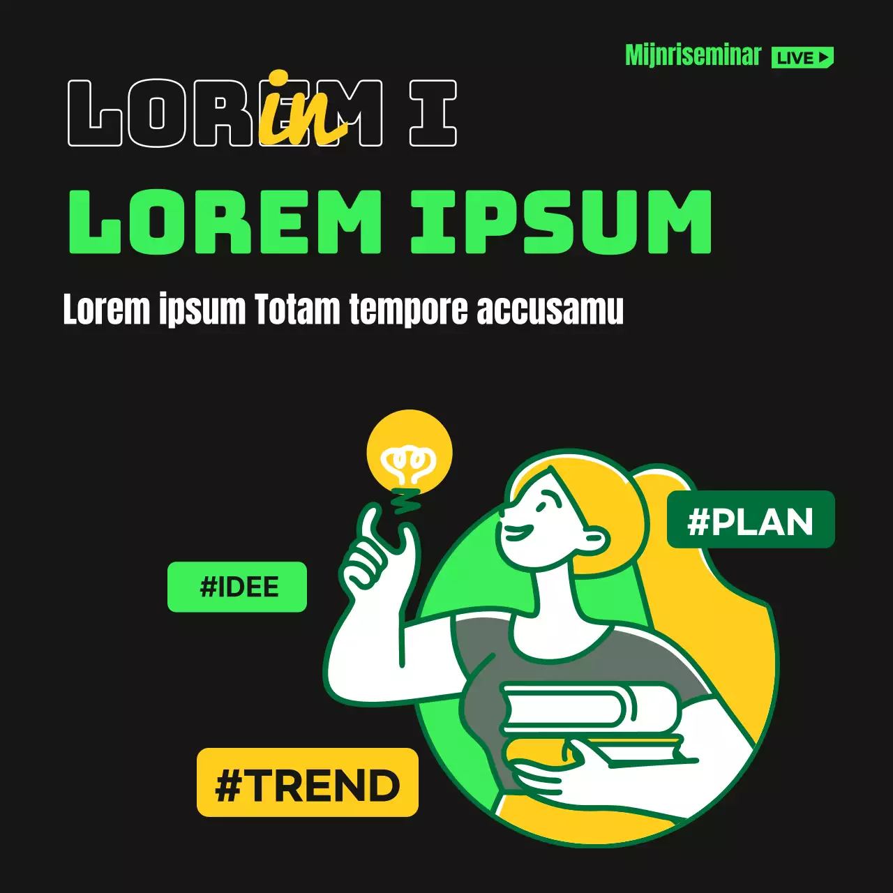 Zwart Limoen Groen Geel Eenvoudig hoog contrast illustratie concept afdeling introductie thema