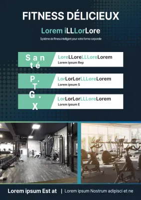 Recruter de nouveaux membres avec des photos de salle de sport bleu marine et menthe