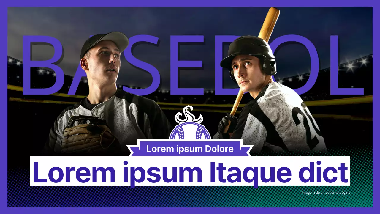 Baseball Player Match Concept Tema de jogo de basebol com uma atmosfera majestosa em roxo índigo