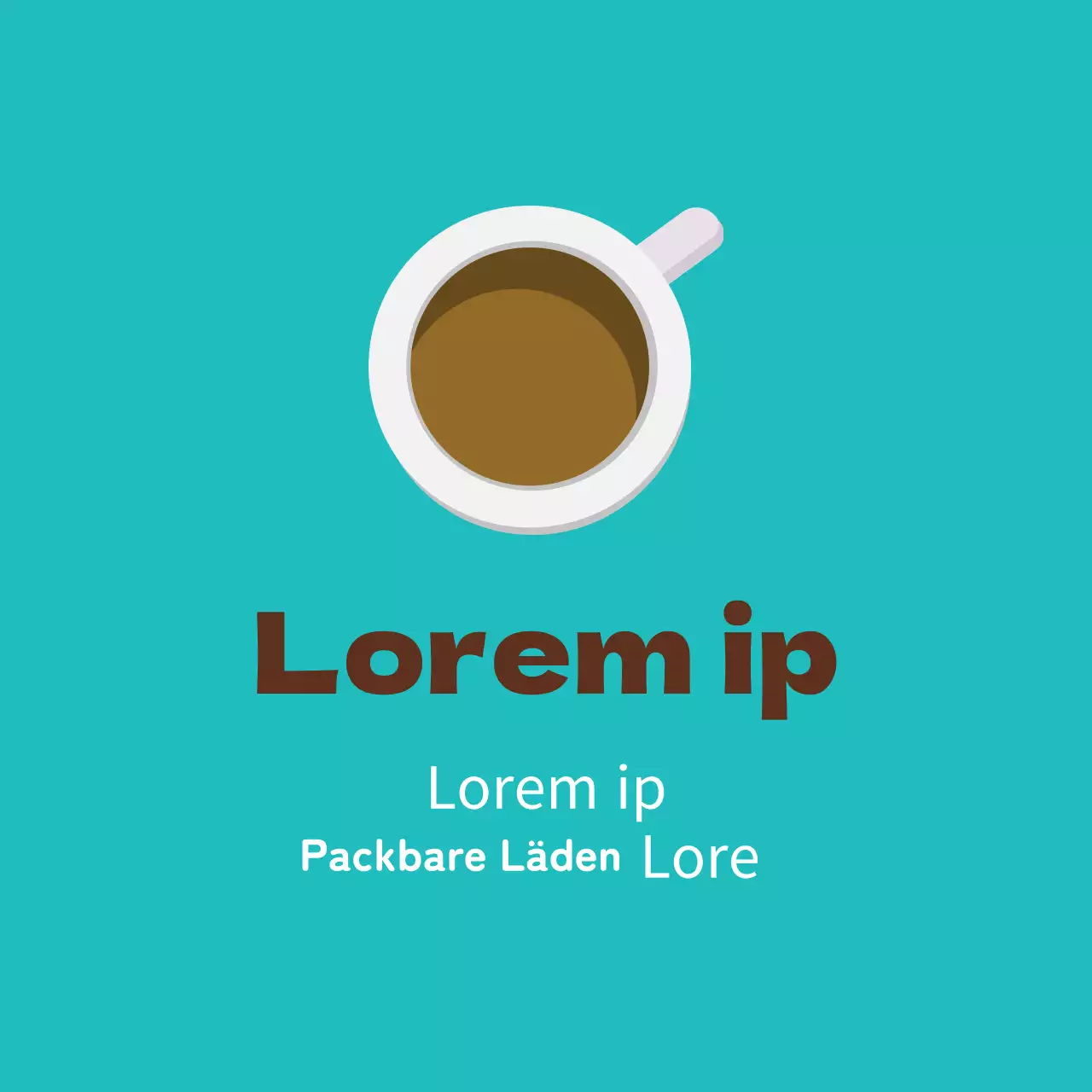 Mintbraunes illustriertes Café-Verpackungsetikett