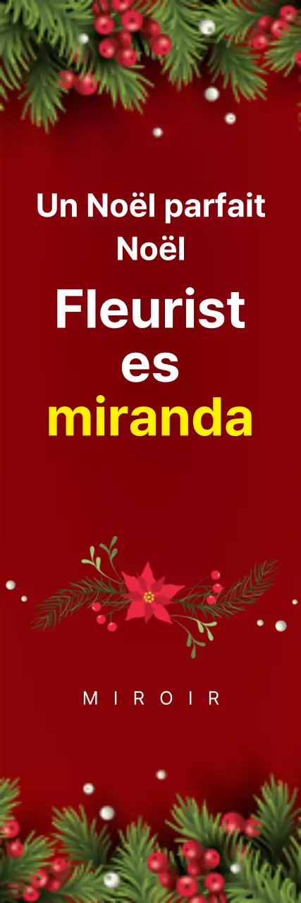 Bannière de Noël du fleuriste à la couronne rouge