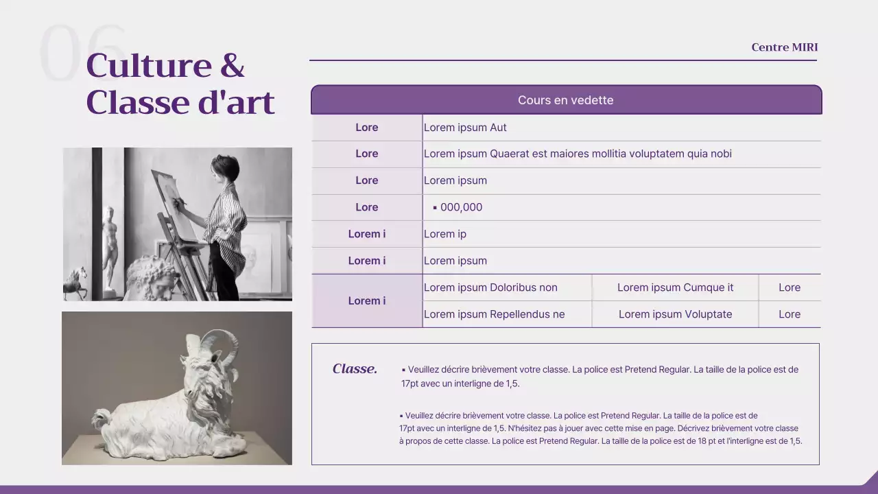 Proposition d'un atelier d'une journée en violet