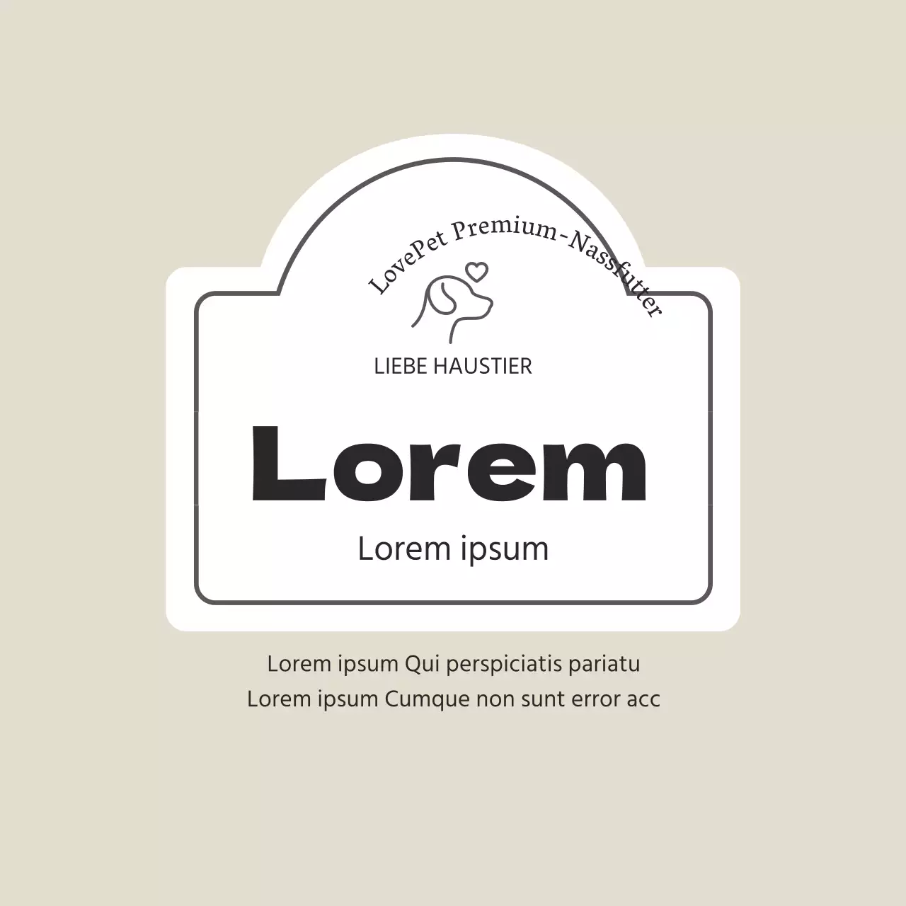 Beige Puppy Neat Futteretiketten