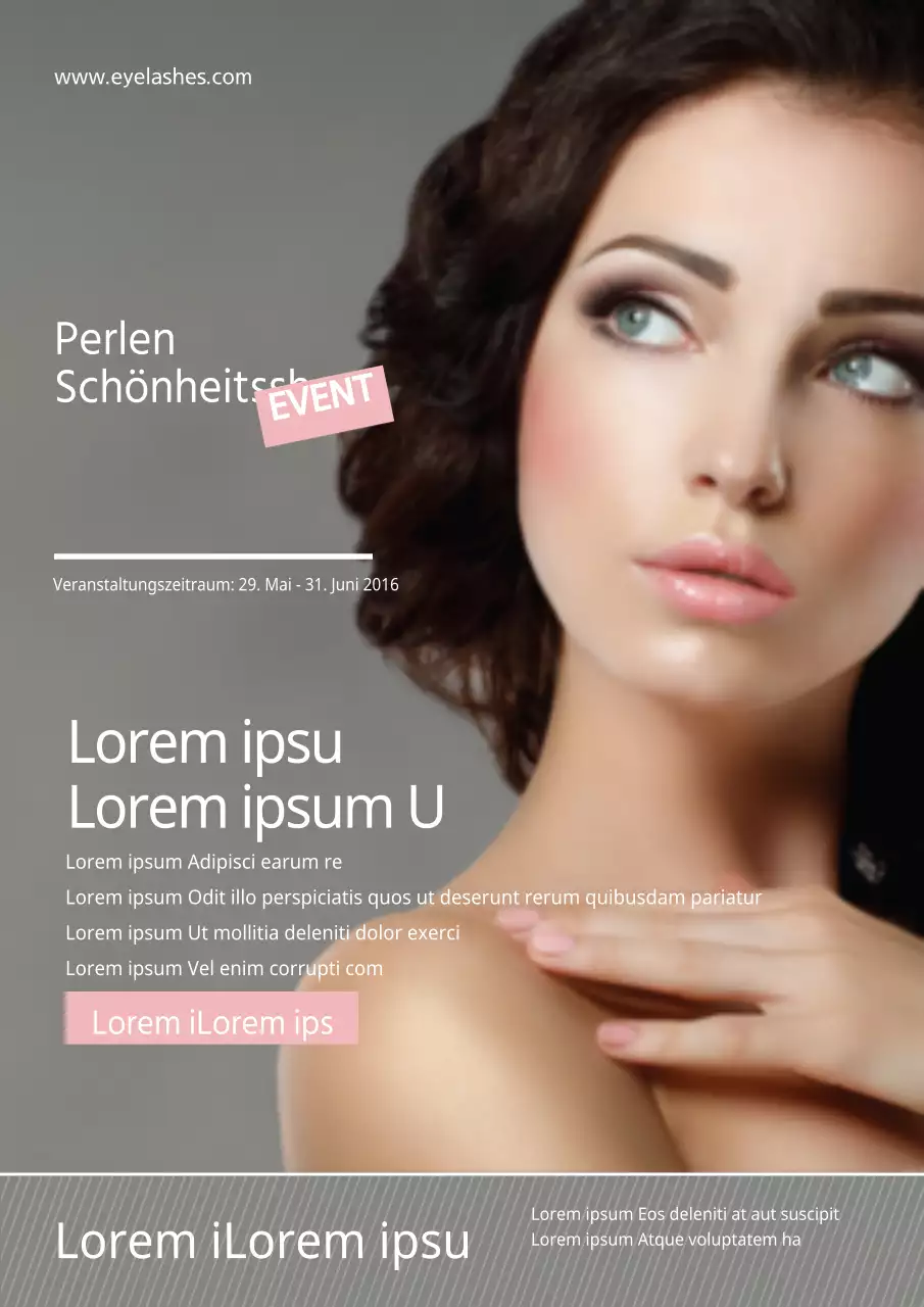 Schlichter Beauty-Shop-Flyer in Grau und Rosa