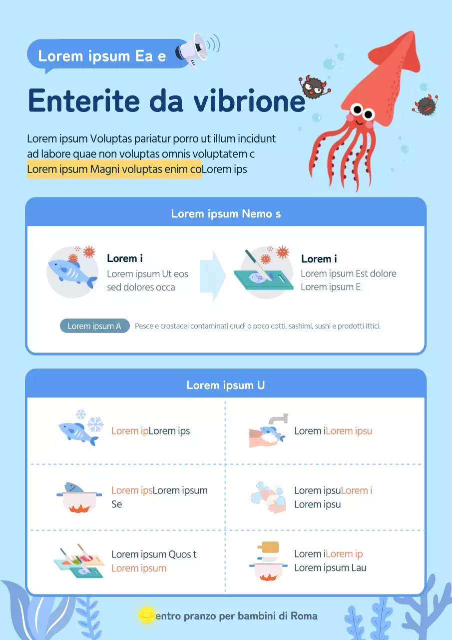 Guida all'allarme per l'intossicazione alimentare da vibrioni di Blue's Natural Enteritis