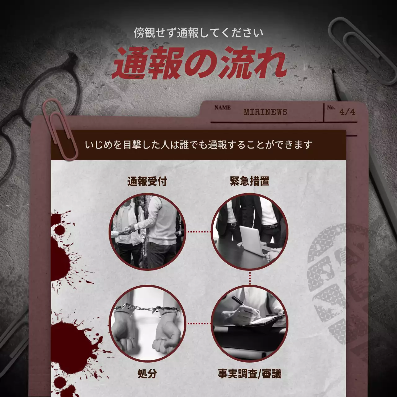 赤 暗い 校内暴力 資料 Instagram カルーセル