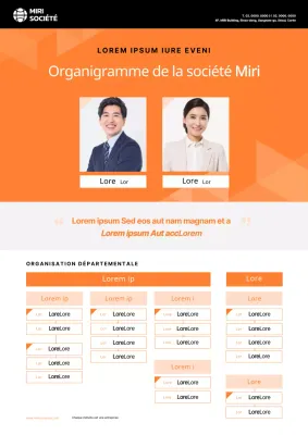 Organigramme de l'entreprise en noir et orange