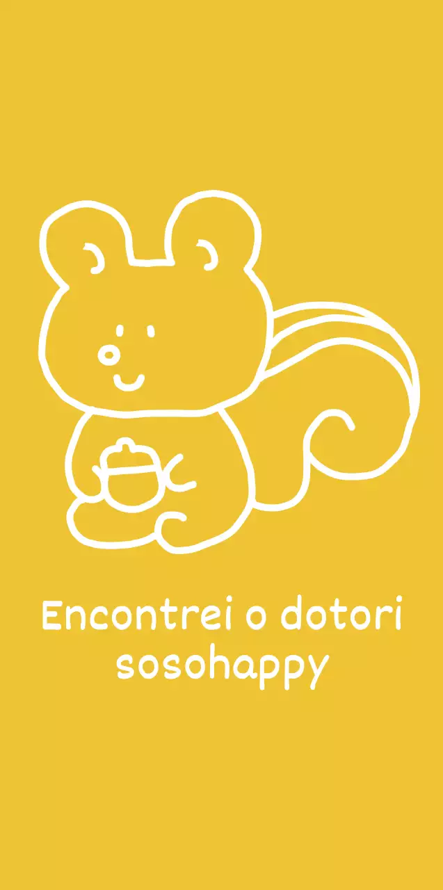 Mercadoria personalizada com uma ilustração de linhas de um esquilo amarelo e branco muito giro