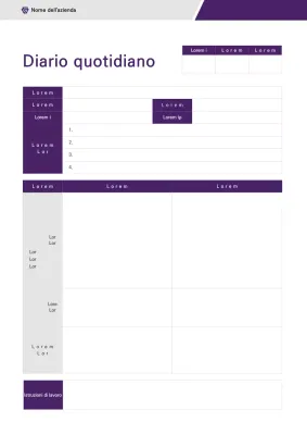 Un diario giornaliero di semplice concezione in grigio e viola