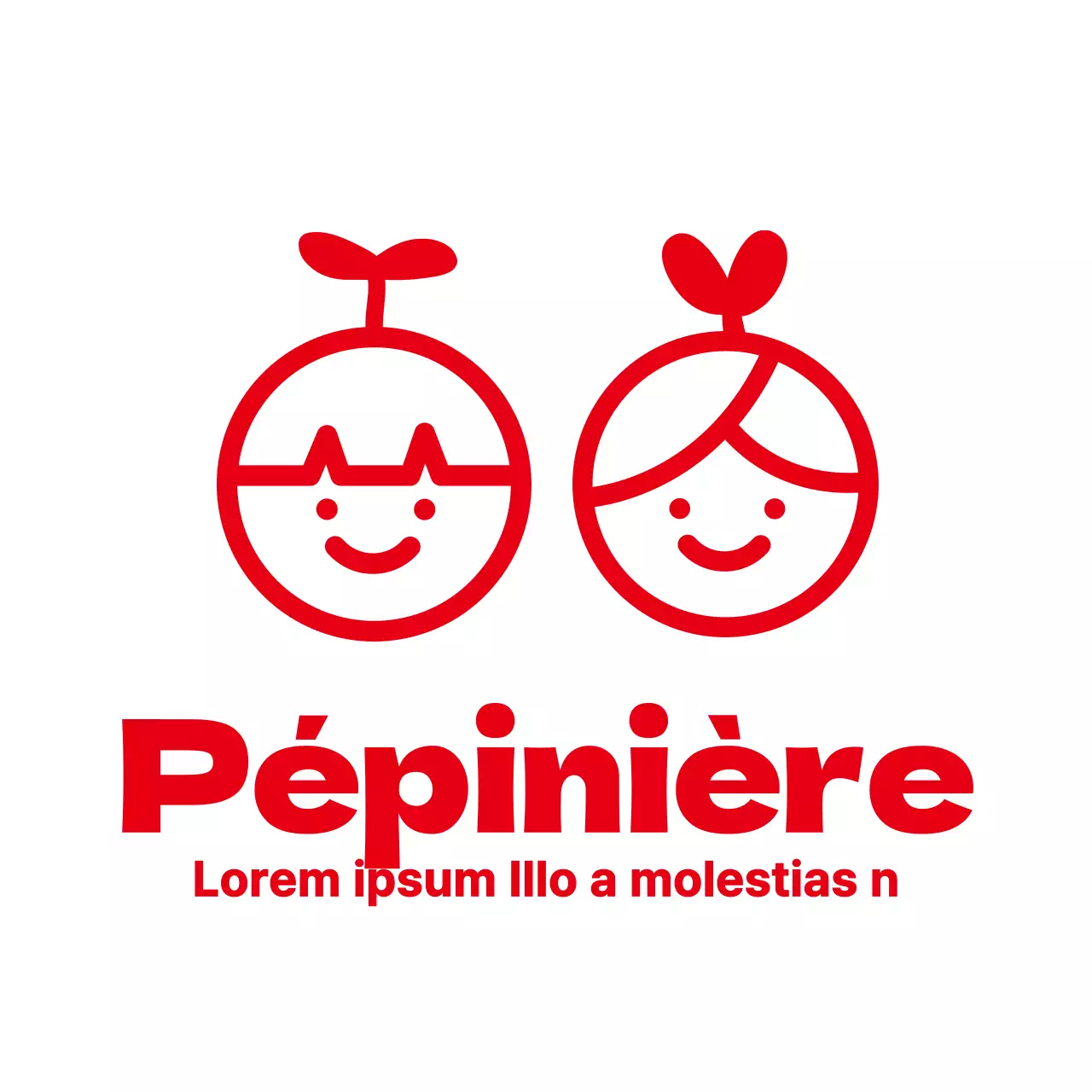 Logo simple et épuré d'illustration d'enfant style garderie