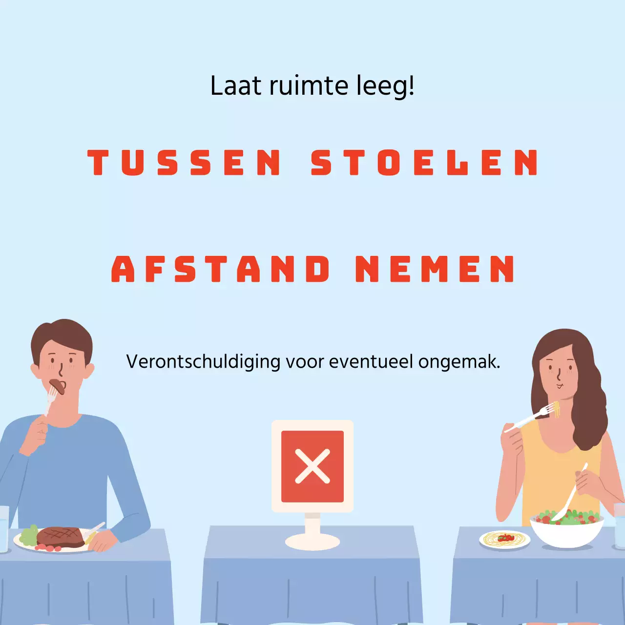 hemels oranje illustratie corona preventie sociale distantiëring