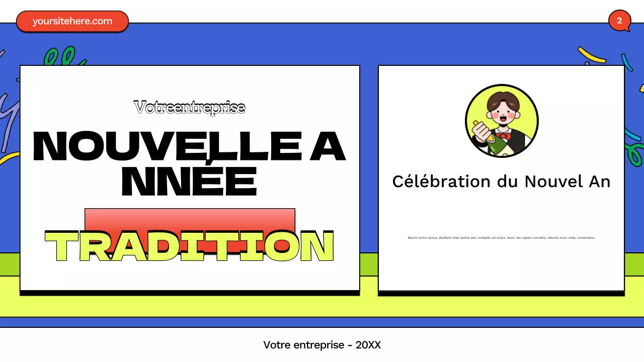 présentation de la bande dessinée bleue pour le nouvel an