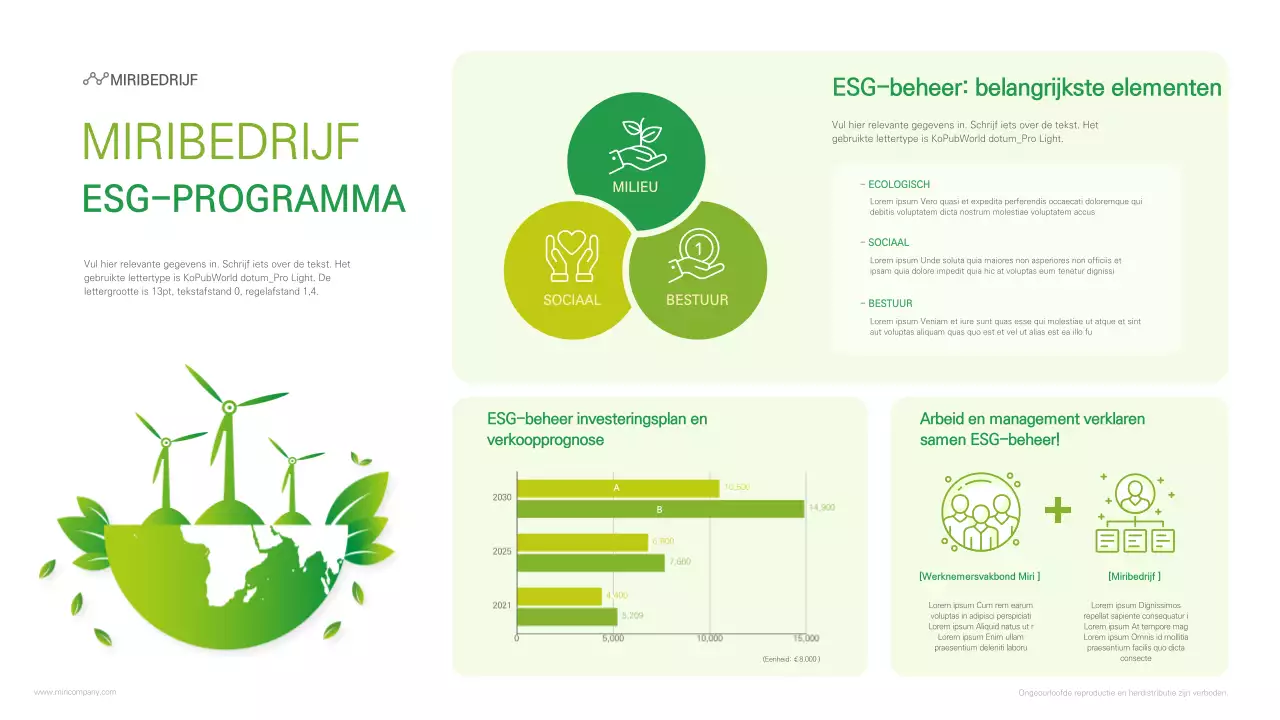 Lime groene ESG-beheer infographic