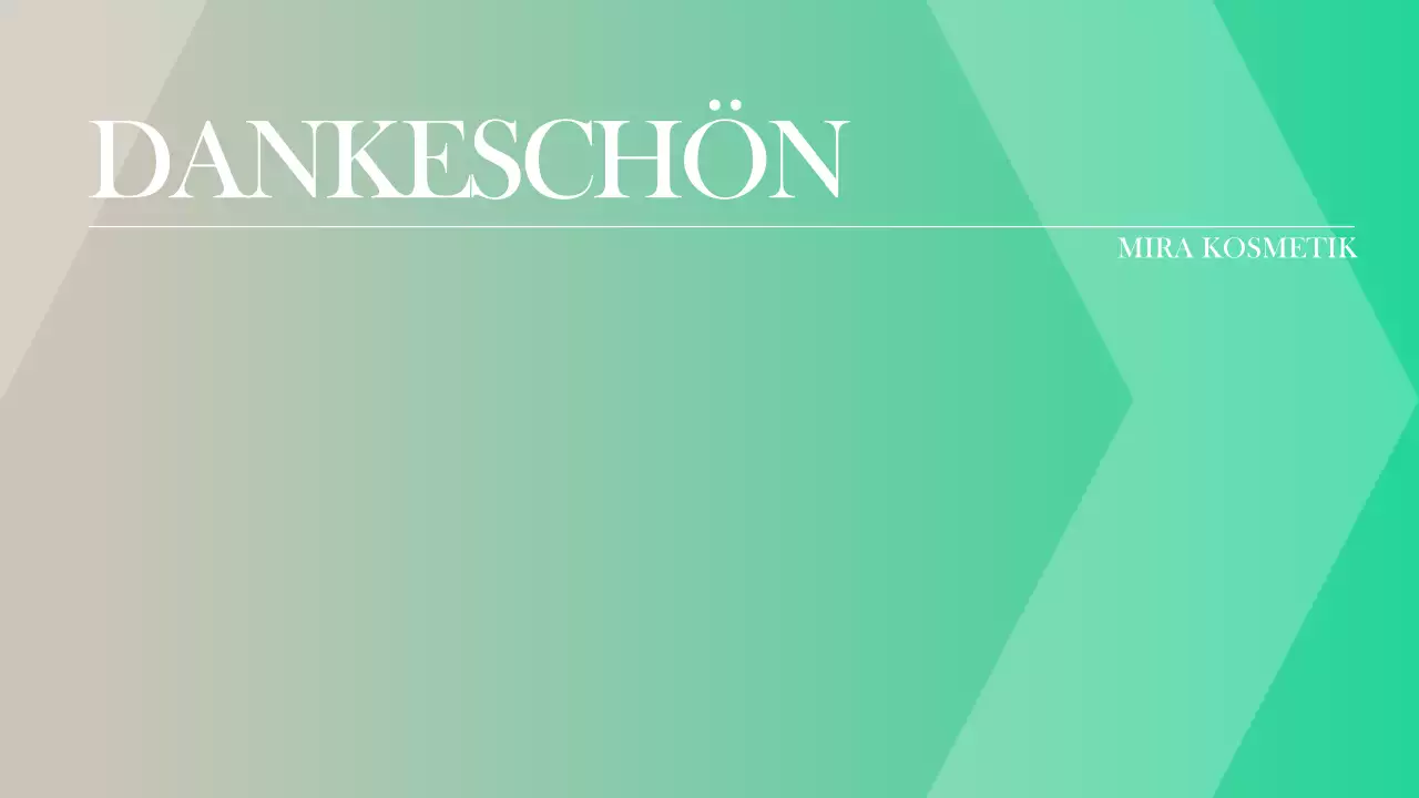 Grüner und beiger Farbverlauf Werbeplan für saubere Kosmetik