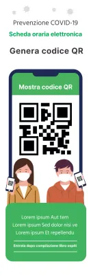 Illustrazione verde dell'etichetta per la registrazione del coronavirus pulito