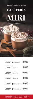 Anuncio de la carta de bebidas de la cafetería Brown Photo