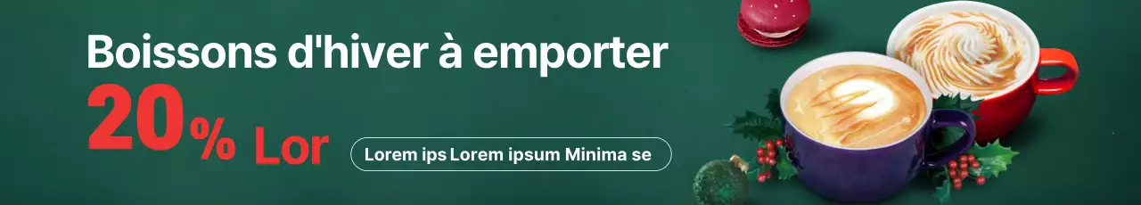 Faites la promotion de votre menu de café de Noël avec une photo verte.