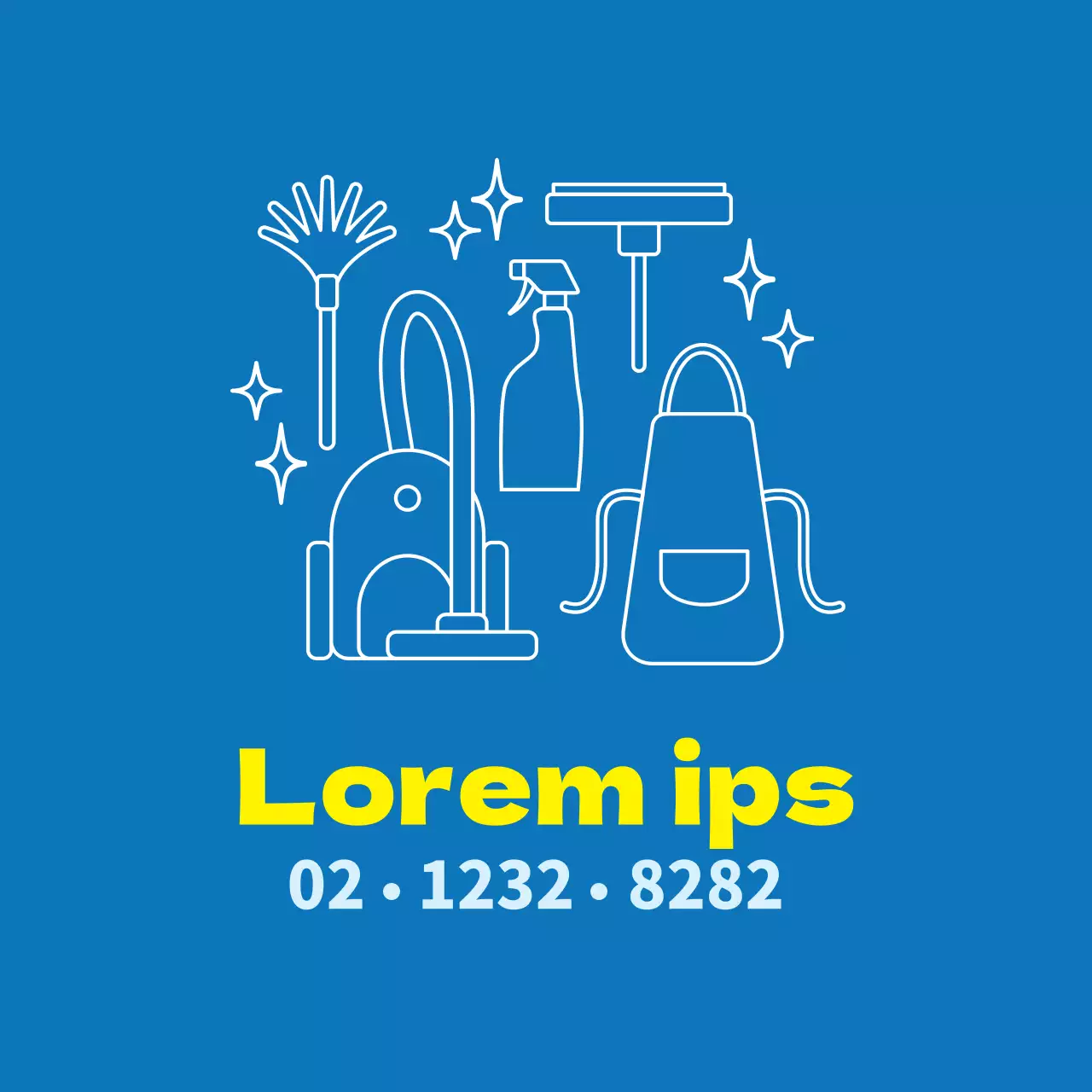 Illustrazione viola per promuovere un servizio di pulizie domestiche in ordine