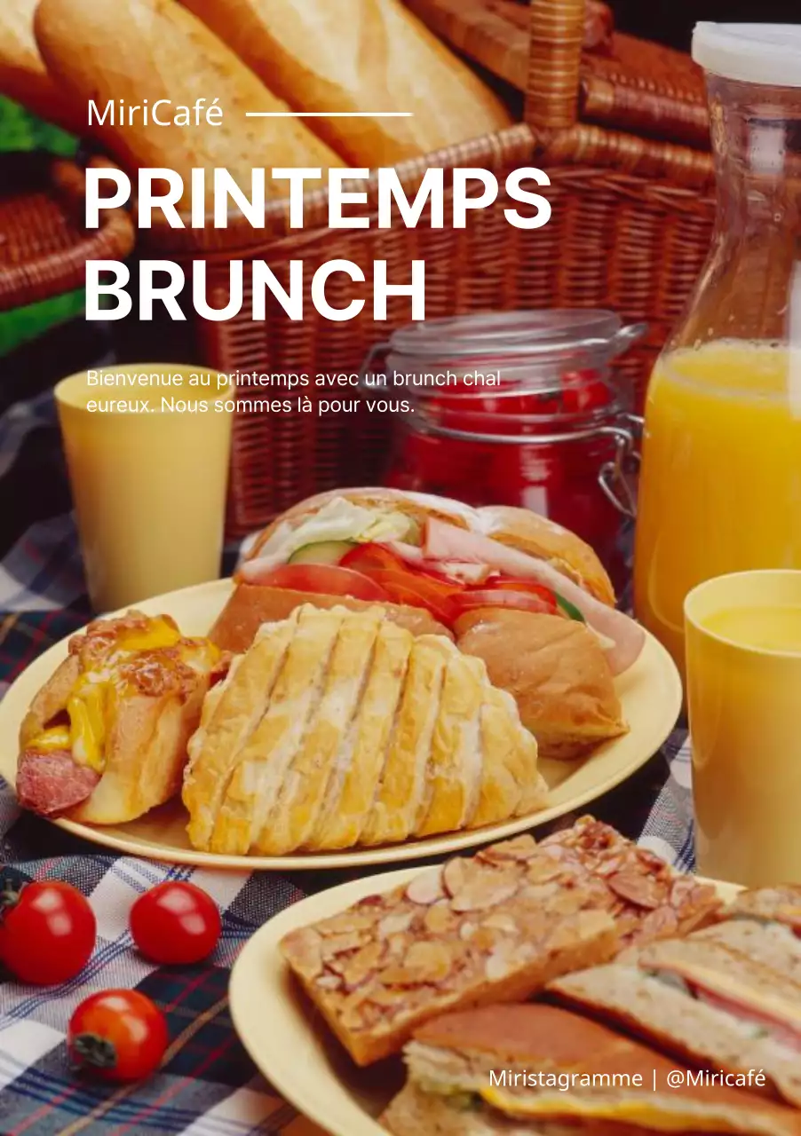 Photo du menu du brunch inspiré du printemps
