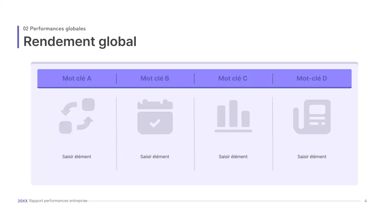 Kit de présentation d'entreprise violet, concept UI tridimensionnel