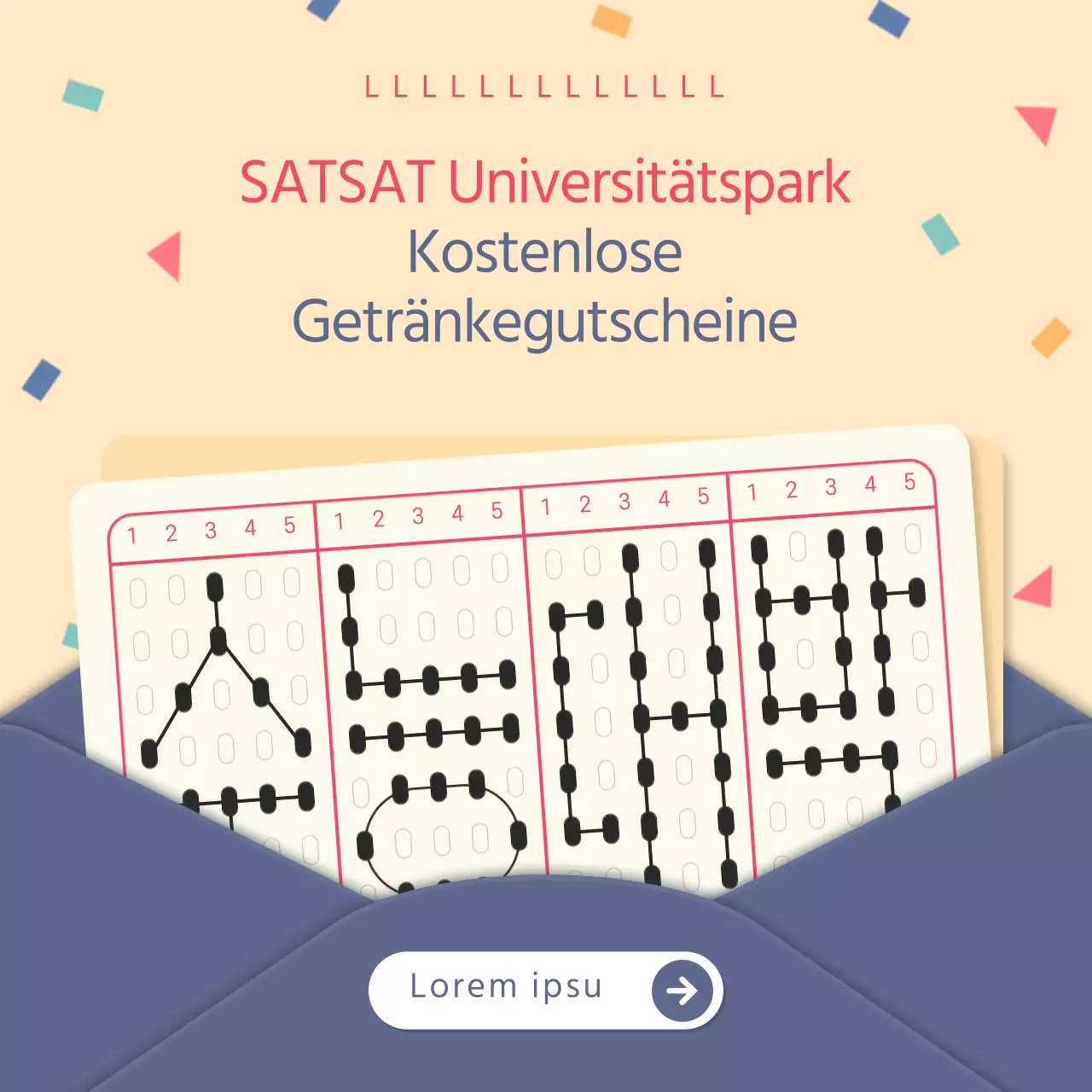 Ein minimalistischer Studentenhilfsposten in Marineblau und Gelb