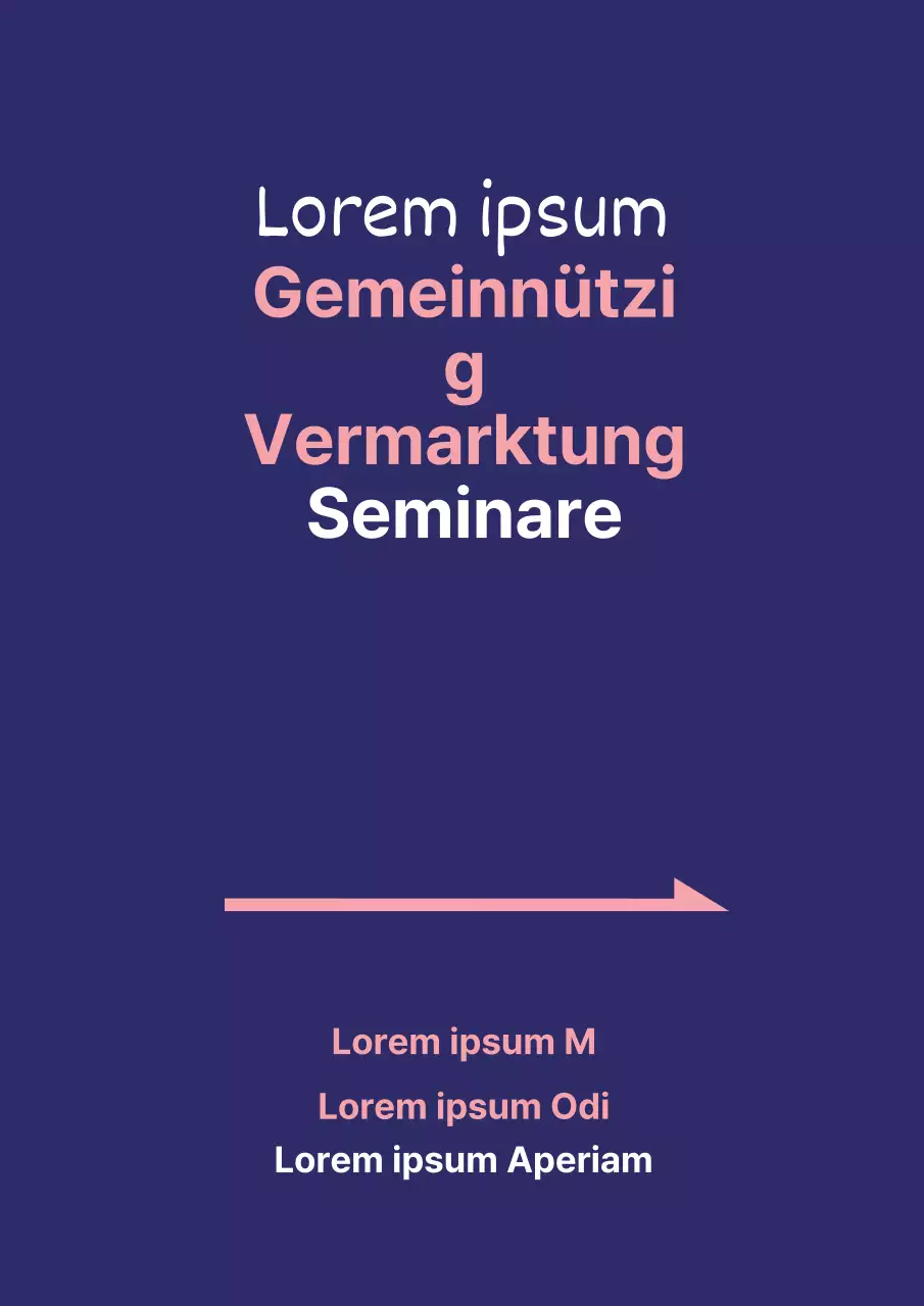 Bewerben Sie Ihr Eröffnungsseminar mit klarem Text in Blau und Rosa