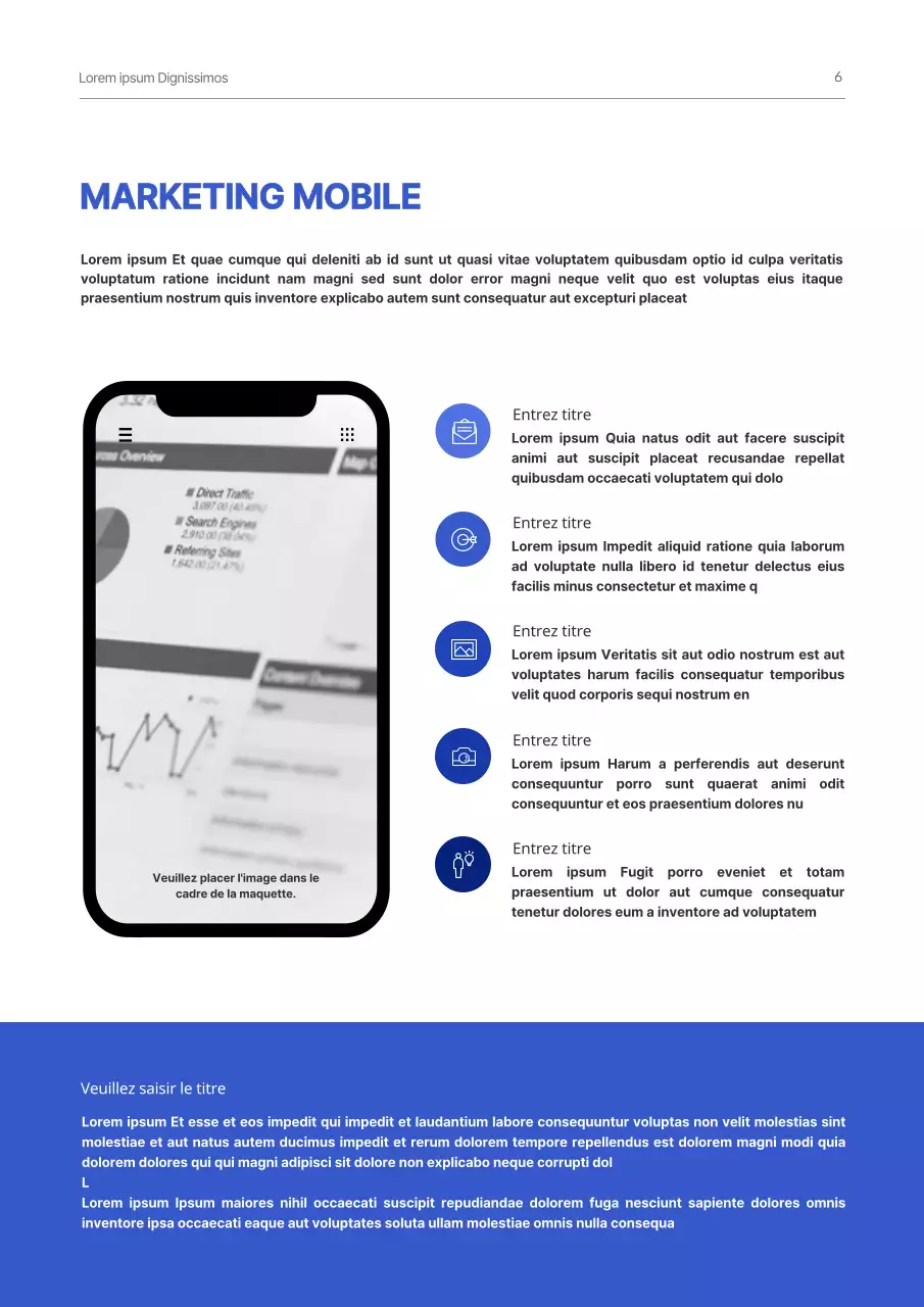 Proposition commerciale simple en bleu