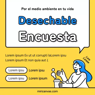 Encuesta sobre productos desechables amarillos y azules