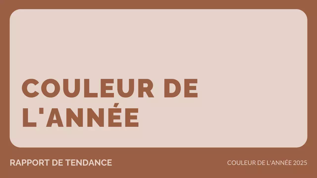 document de rapport sur les tendances modernes brunes