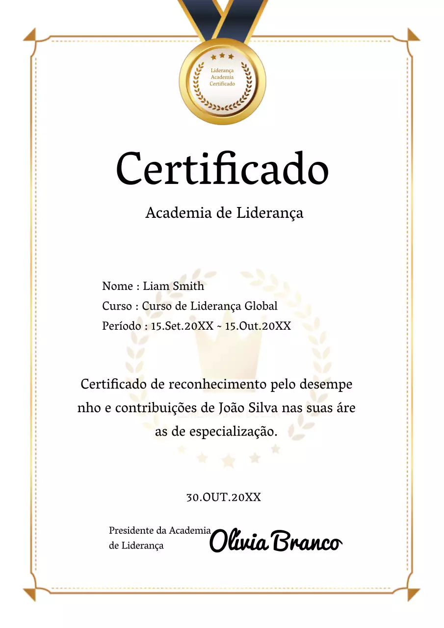 Leadership Academy Certificate Training Modelo de documento de listagem comercial