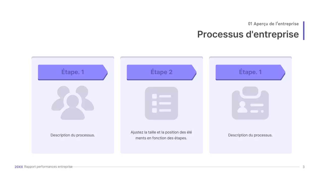 Kit de présentation d'entreprise violet, concept UI tridimensionnel