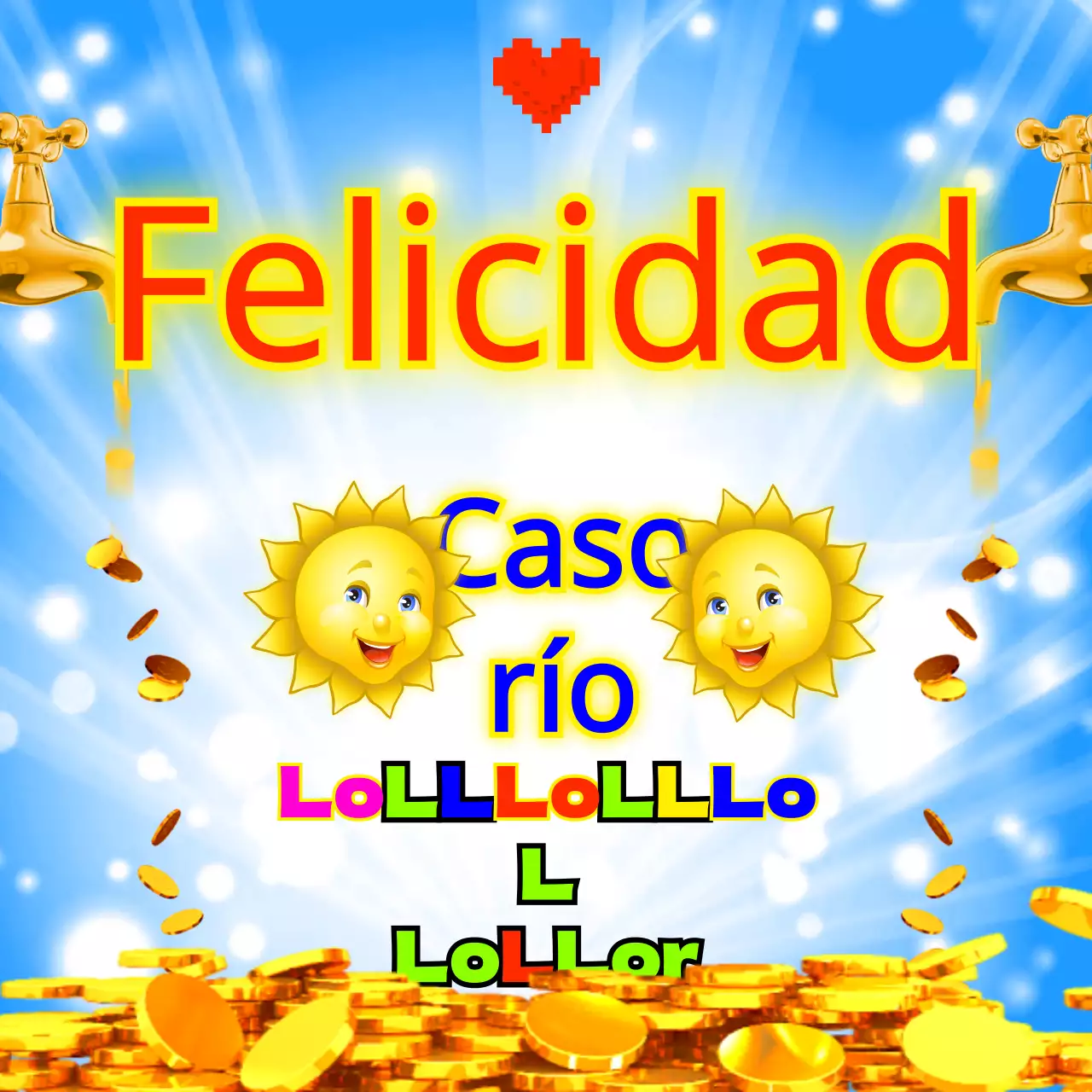 Moneda de oro amarillo y azul claro deseos de felicidad