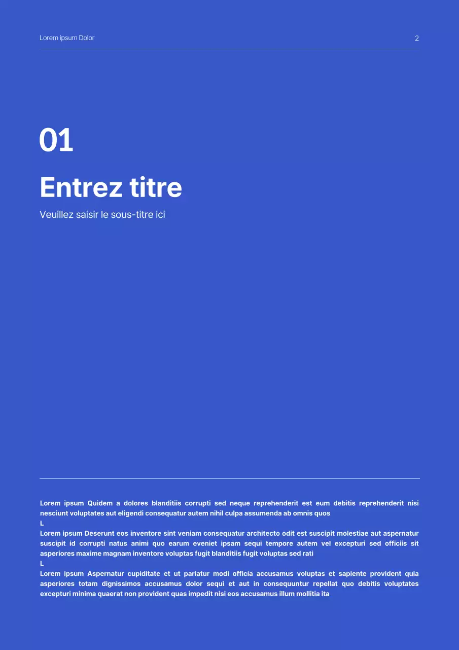 Proposition commerciale simple en bleu