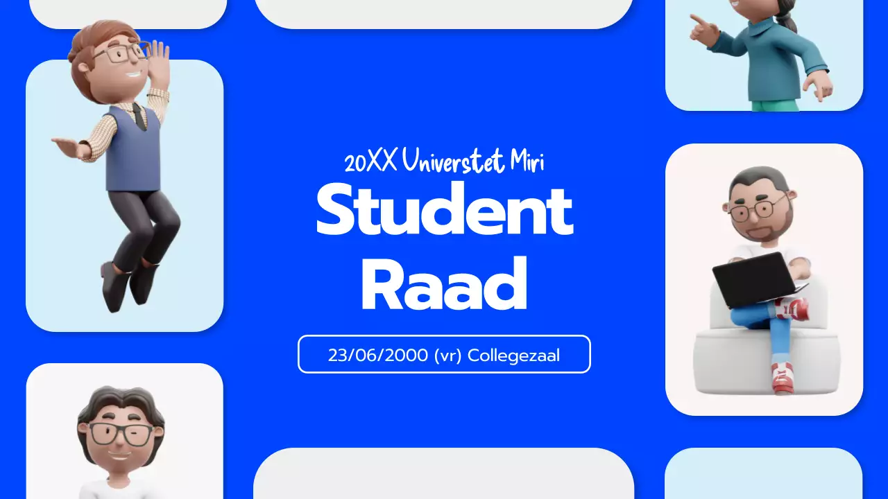 Universitaire convocatie in blauw 3D