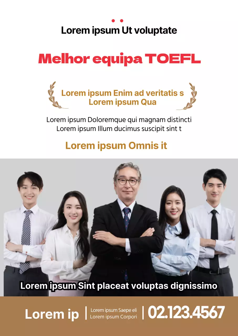 vermelho bege foto lettering ênfase escola toefl tutor promoção