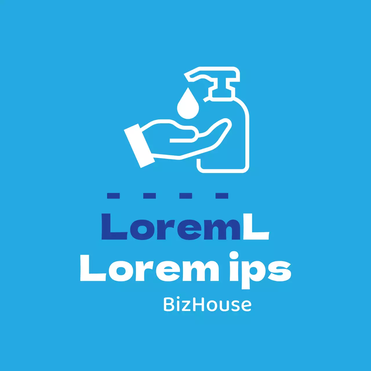 Mode d'emploi du désinfectant corona illustré bleu