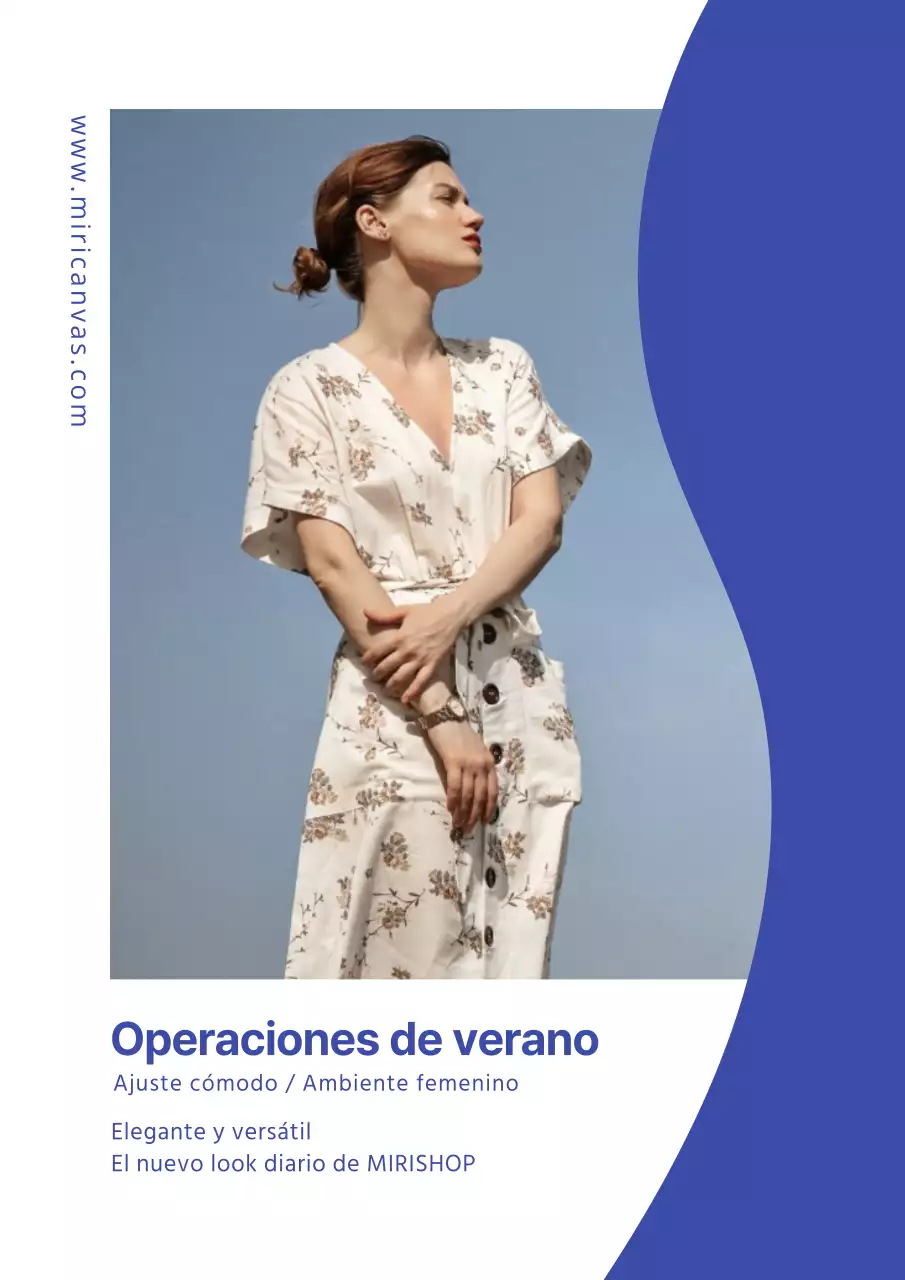 Azul Vestidos sencillos de verano Lookbook Flower Pattern Vestidos diarios