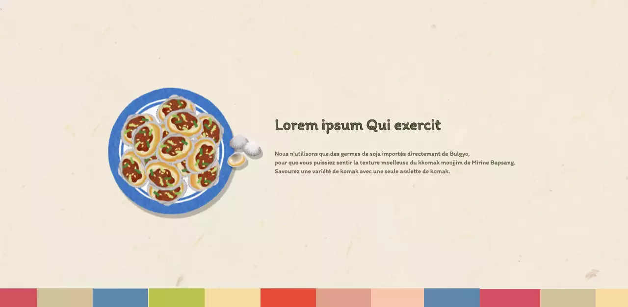 Calendrier des coupons de restaurants coréens traditionnels en beige et marron