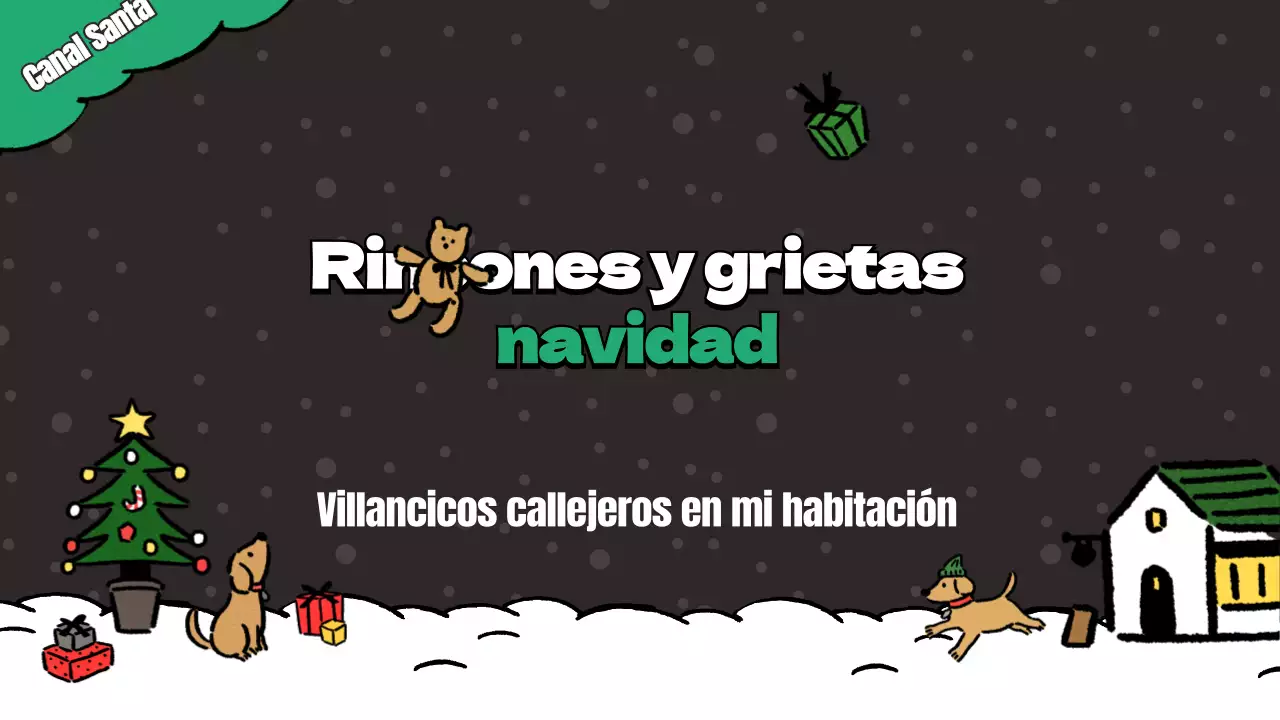 Post de música de villancicos en verde y negro