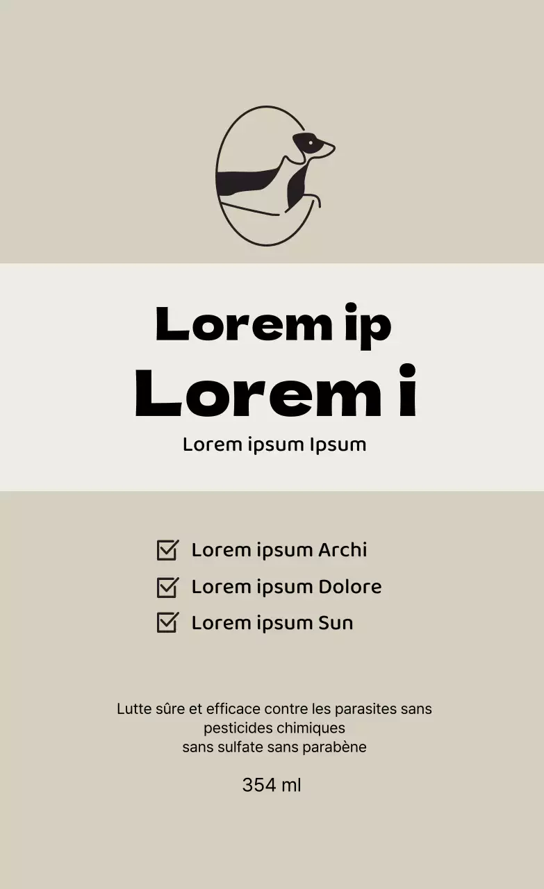 Logo beige étiquette soignée pour animaux de compagnie