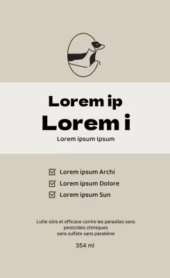 Logo beige étiquette soignée pour animaux de compagnie