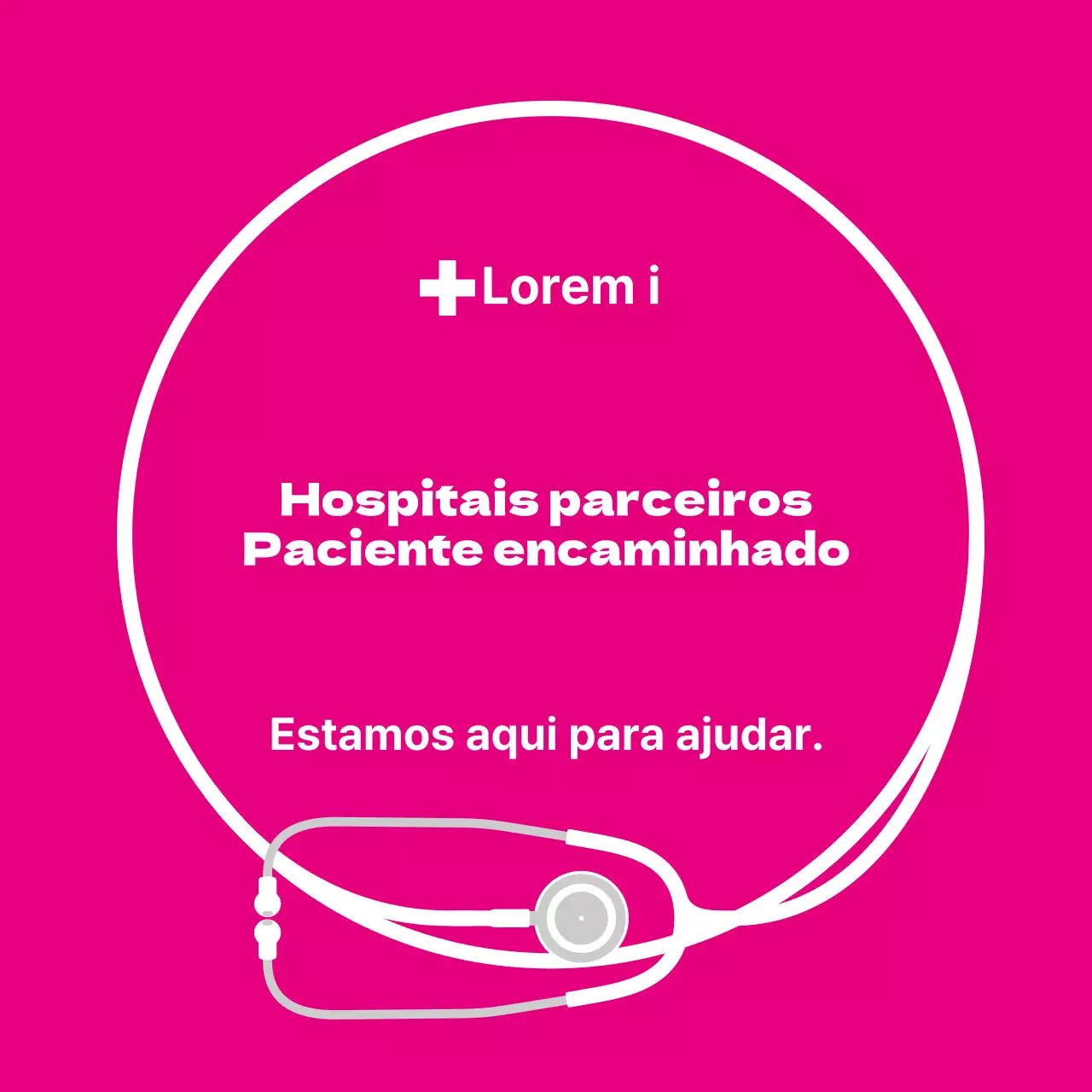 Rótulo de hospital geral com ilustração simples cor-de-rosa