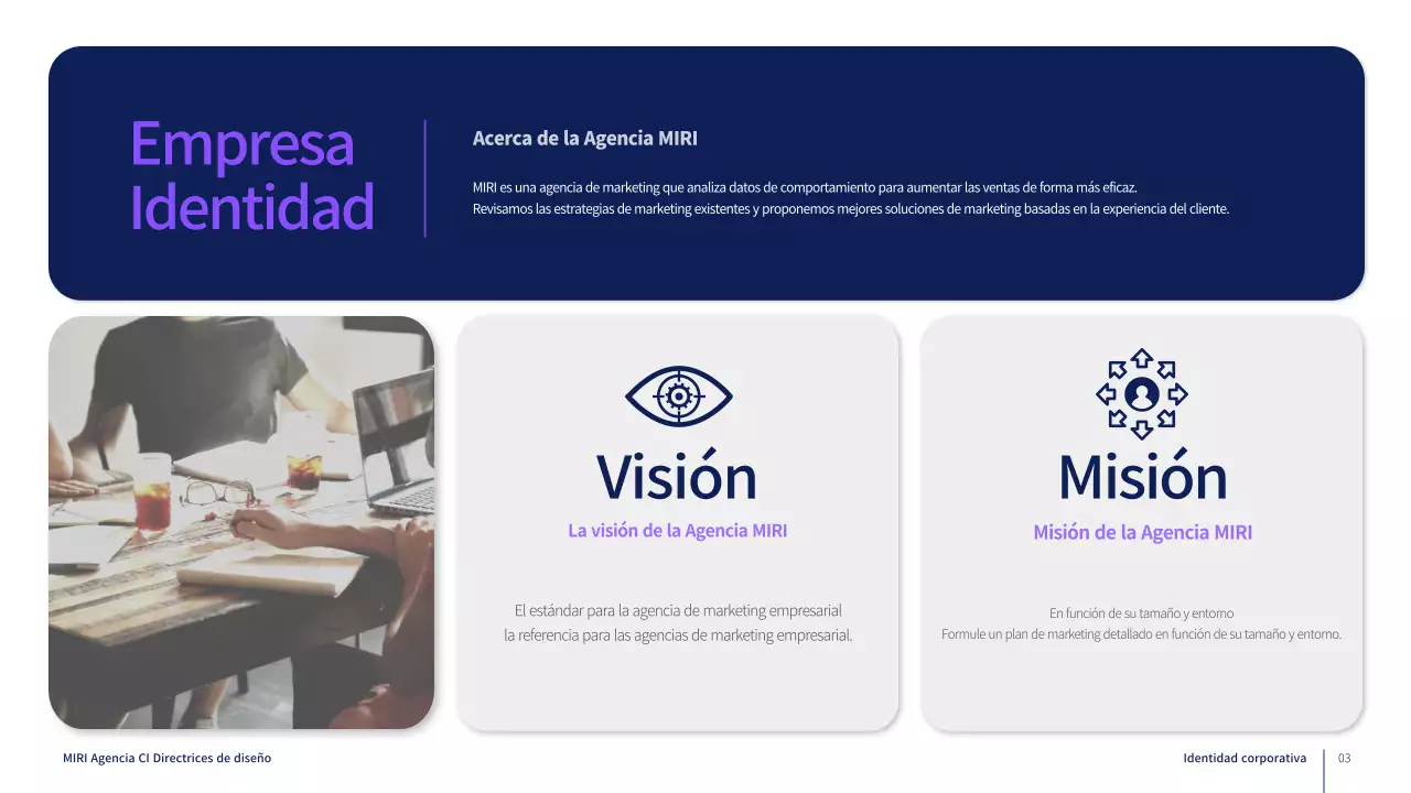 Directrices de la marca corporativa en morado